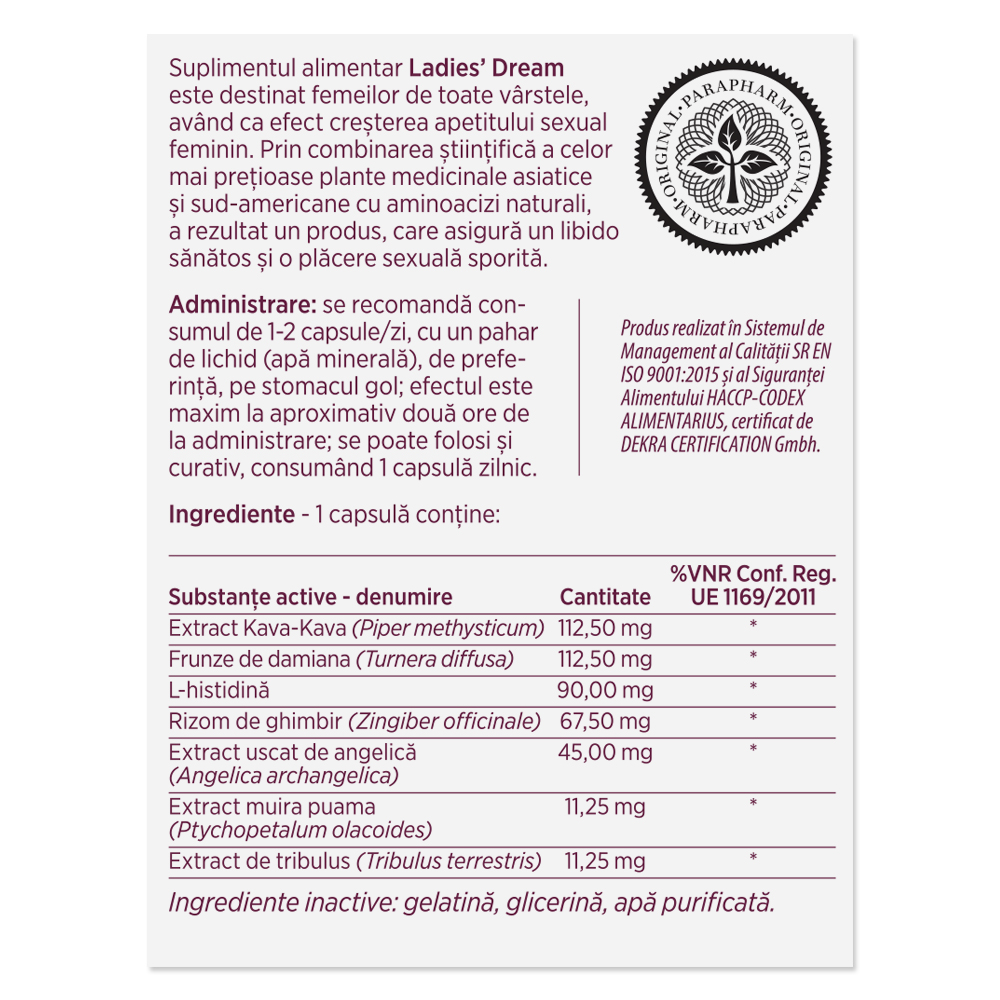 Poza produs Ladies Dream, Parapharm | 2 cps