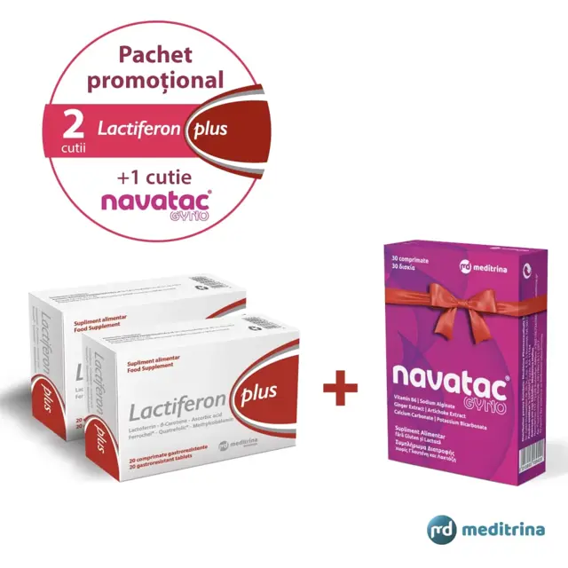 Poza produs Pachet promotional Lactiferon Plus 2 cutii + Navatac, Meditrina Pharmaceuticals