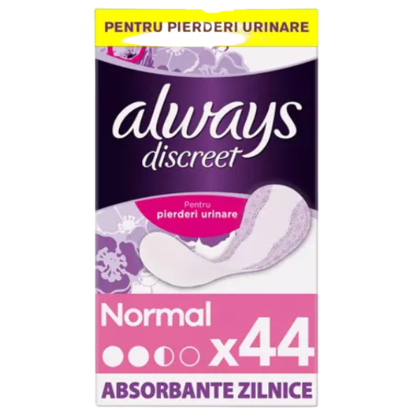 Poza produs Absorbante zilnice pentru incontinenta urinara Always Discreet Normal, P&G | 44 bucati