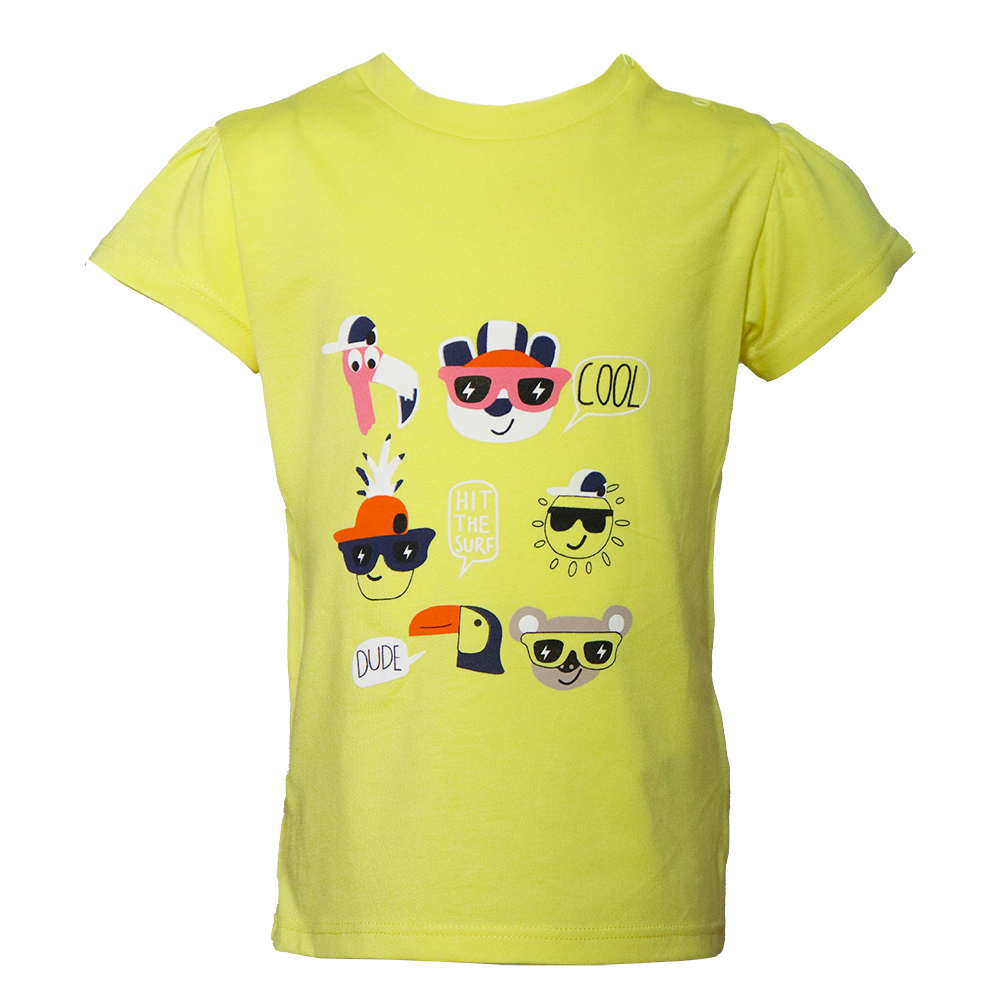 Tricou bebe maneca scurta DL06 galben/imprimeu, Danina | 24 luni