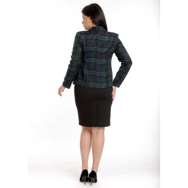 Poza produs Sacou dama DI24S52 bleumarin/verde carouri, Dress to Impress | marimea 38