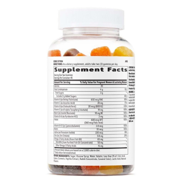 Poza produs GNC WOMENS PRENATAL VITAMIN GUMMY RESPBERRY LEMONADE X90 571104