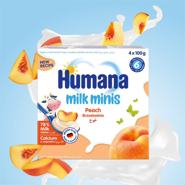 Poza produs Iaurt cu piersici 6+ luni, Humana | 4 x 100 g