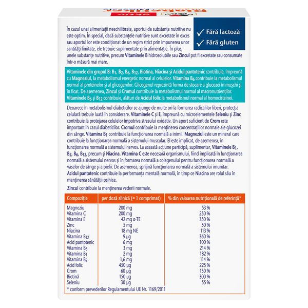 Vitamine si minerale Diabetiker, Doppelherz Aktiv | 30 comprimate — poza produs 2/4