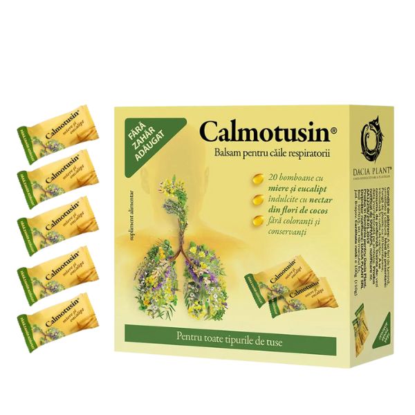 Poza produs Calmotusin Drops cu miere si eucalipt | 20 bucati