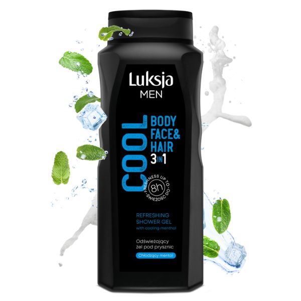 Poza produs Sampon si gel de dus barbati 3 in 1 COOL, Luksja | 500 ml