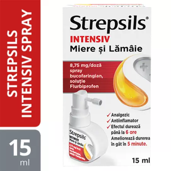 Poza produs Strepsils Intensiv Spray miere si lamaie, Reckitt Benckiser | 15 ml