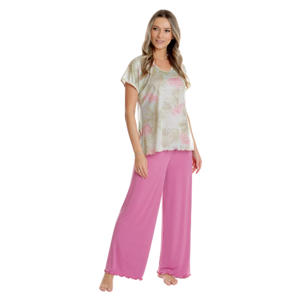 Set 3 piese AP2526 roz quartz/vernil floral, Andana | marimea XXL — poza produs 2/3