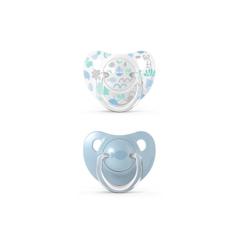 Set suzete anatomice din latex 0-6 luni, bleu, Memories, Suavinex | 2 bucati