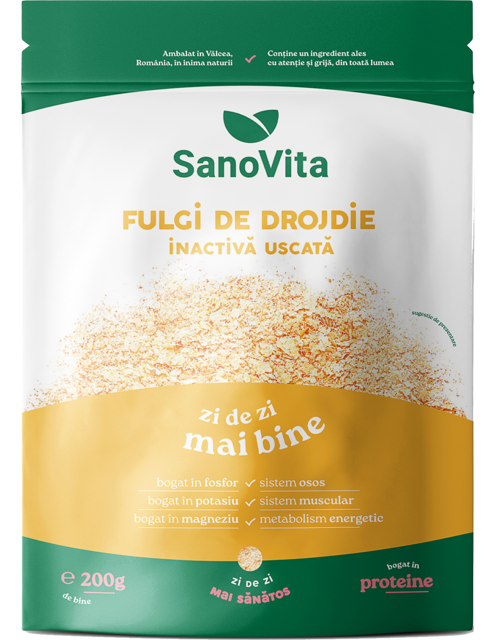 Poza produs Fulgi de drojdie uscata inactiva, SanoVita | 200 g