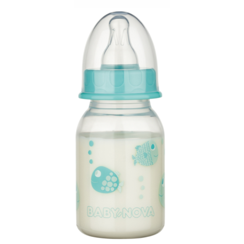 Biberon PP decorat, tetina rotunda S, slow, 46010, Baby Nova | 120 ml — poza produs 3/3