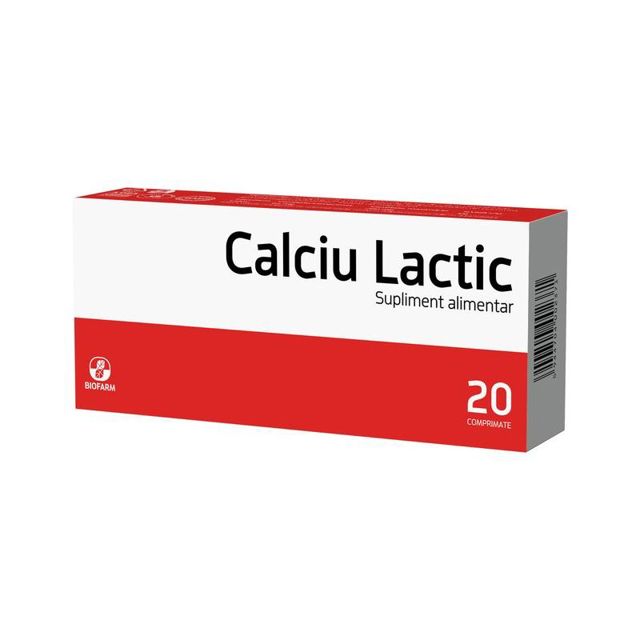 Poza produs Calciu lactic | 20 comprimate