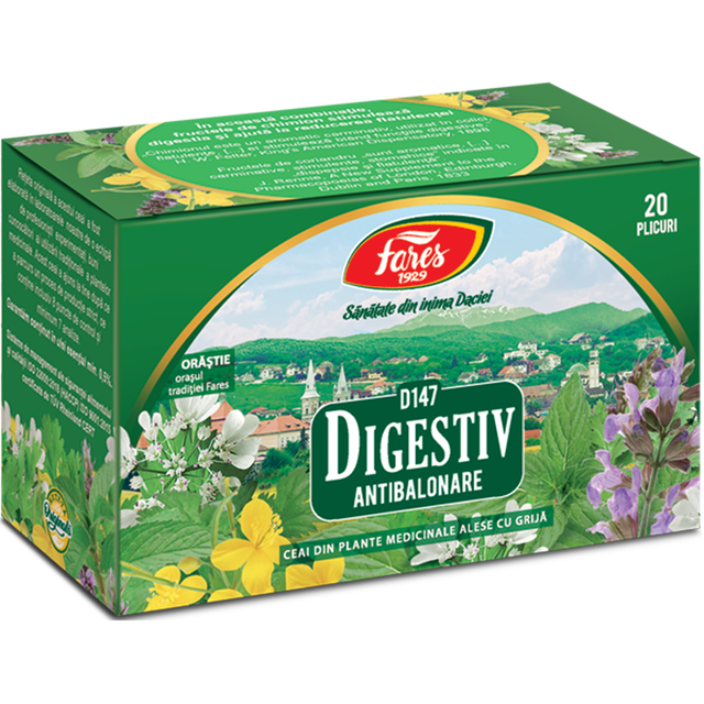 Poza produs Digestiv Antibalonare, D147, ceai la plic, Fares | 20 plicuri
