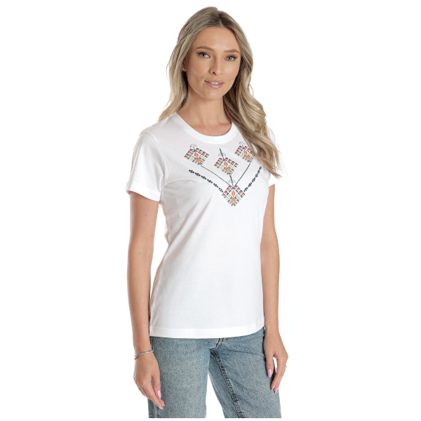 Poza produs Tricou broderie dama DV24TB04 alb traditional, Dress to Impress | marimea S