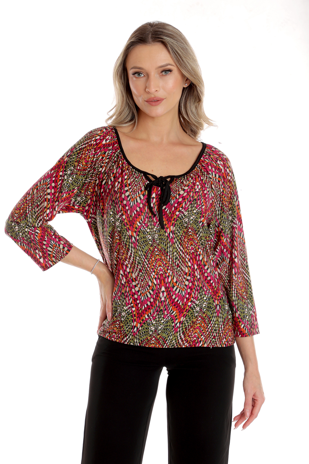 Poza produs Bluza ie CP24019 magenta & verde, Cesy | marimea S