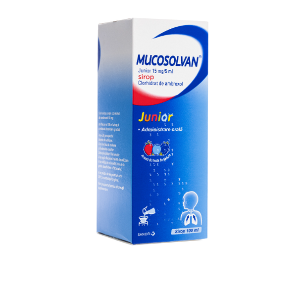 Poza produs Mucosolvan Junior 15 mg/5 ml, Opella Healthcare | 100 ml sirop