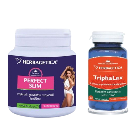 Poza produs Slim Ferox Perfect Slim 210 g + Triphalax 30 capsule, Herbagetica