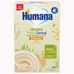 5 Cereale BIO fara lapte 6+ luni, Humana | 200 g