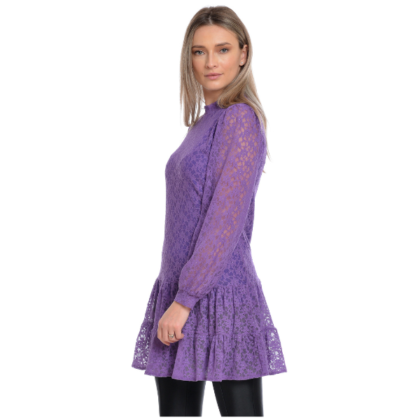 Poza produs Bluza dantela volane CP22023 mov, Cesy | marimea M