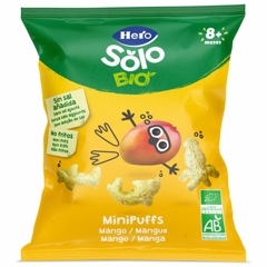 Snack Bio din cereale cu mango Solo Minipuffs 8+ luni, Hero | 18 g