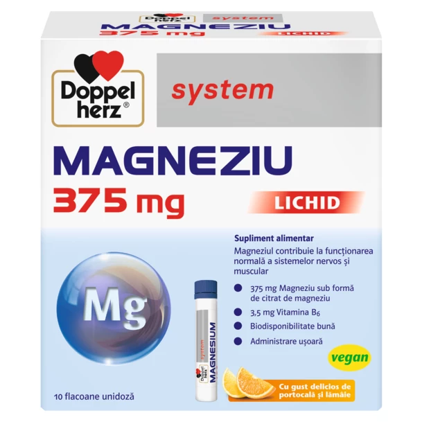 Poza produs Magneziu lichid 375 mg, Doppelherz System | 10 flacoane