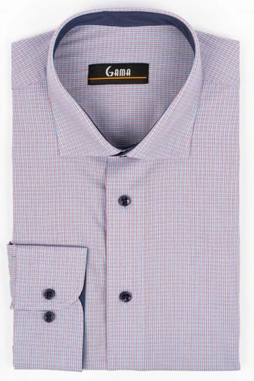 Camasa barbati 24-1917 Regular Fit, bleu/carouri rosu si alb, Gama | marimea 43/44