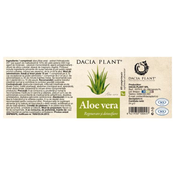 Poza produs Aloe Vera | 60 comprimate