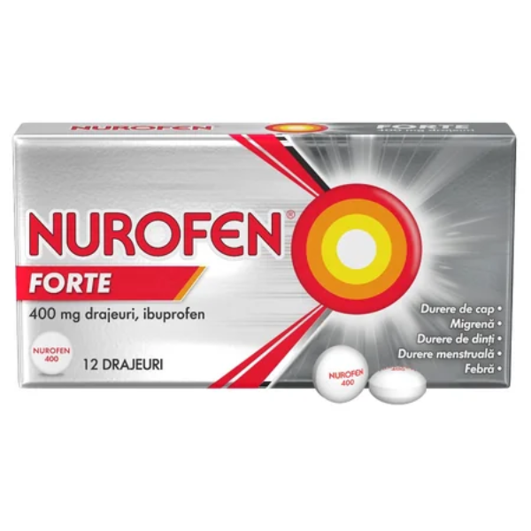Poza produs Nurofen Forte 400 mg, Reckitt Benkiser | 12 drajeuri