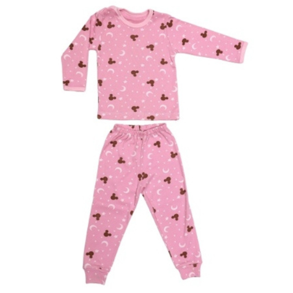 Poza produs Pijama maneca lunga RB11 roz quartz/imprimeu, Rombaby | 3/4 ani