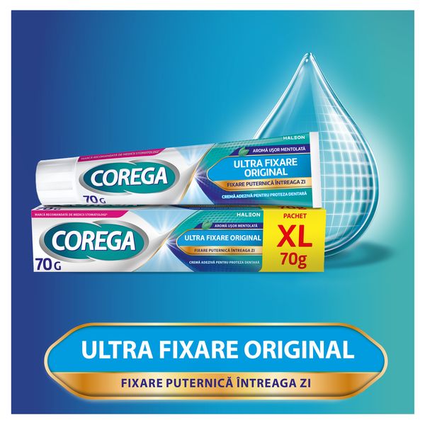 Poza produs Crema adeziva pentru proteza dentara Corega Ultra Fixare, Haleon | 70 g
