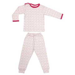 Pijama maneca lunga RB11 alb/bulinute colorate, Rombaby | 2/3 ani