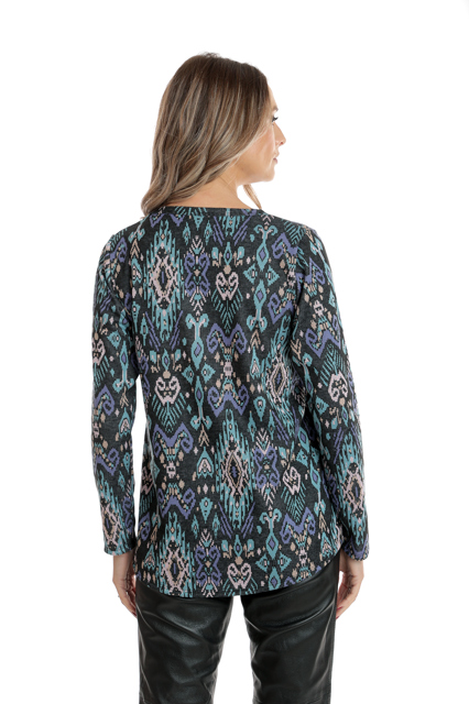 Poza produs Bluza CI25011 bleumarin & mov & turcoaz arabesc, Cesy | marimea S
