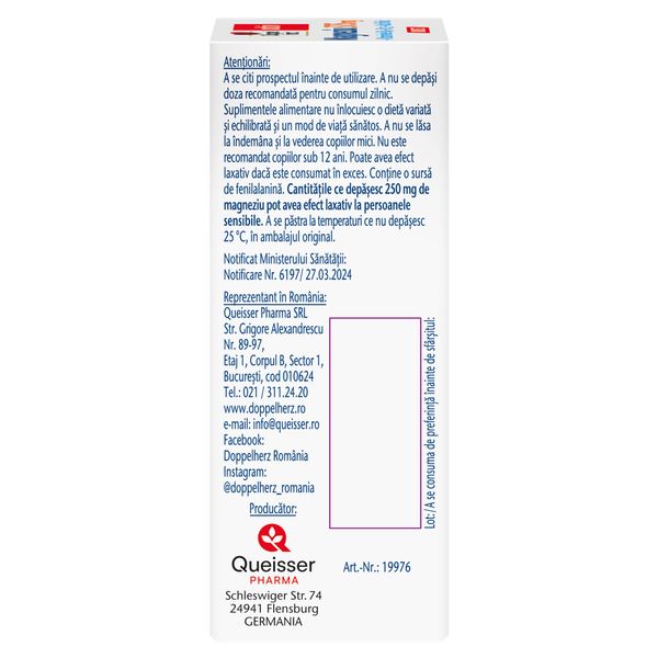 Magneziu 375 mg Direct + Vitaminele B6 + B12 + Acid folic, Doppelherz | 20 plicuri — poza produs 3/4