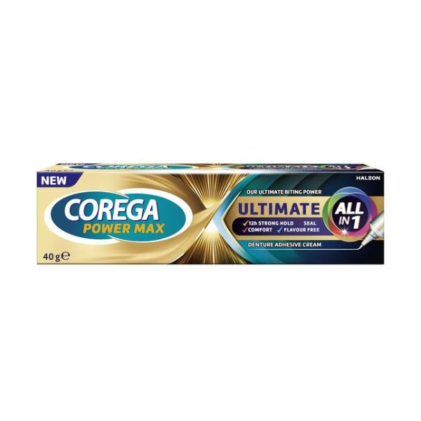 Poza produs Crema adeziva pentru proteza dentara Corega Power Max Ultimate All in 1, Haleon | 40 g