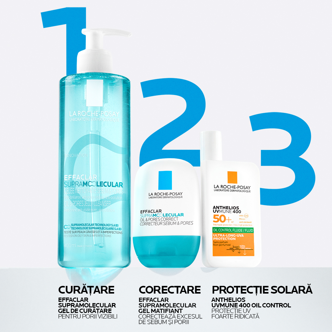 Gel-crema matifiant pentru exces de sebum si pori vizibili Effaclar Supramolecular, La Roche-Posay | 40 ml — poza produs 12/13