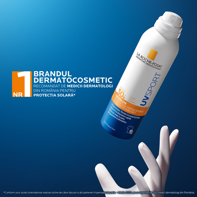 Poza produs Anthelios UVSport spray invizibil de corp SPF 50+, La Roche-Posay| 200 ml