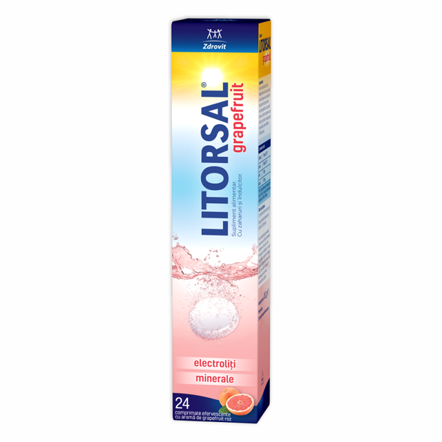 Poza produs Litorsal electroliti cu aroma de grapefruit, Zdrovit | 24 comprimate efervescente