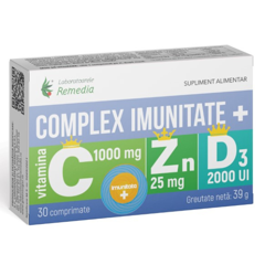COMPLEX IMUNITATE PLUS VIT.C 1000MG+ZN+D3 CUT X 30CPR.