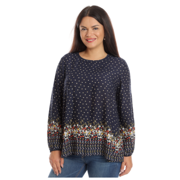 Poza produs Bluza dama ERT22V203 bleumarin/microfloral, Eranthe | marimea XL