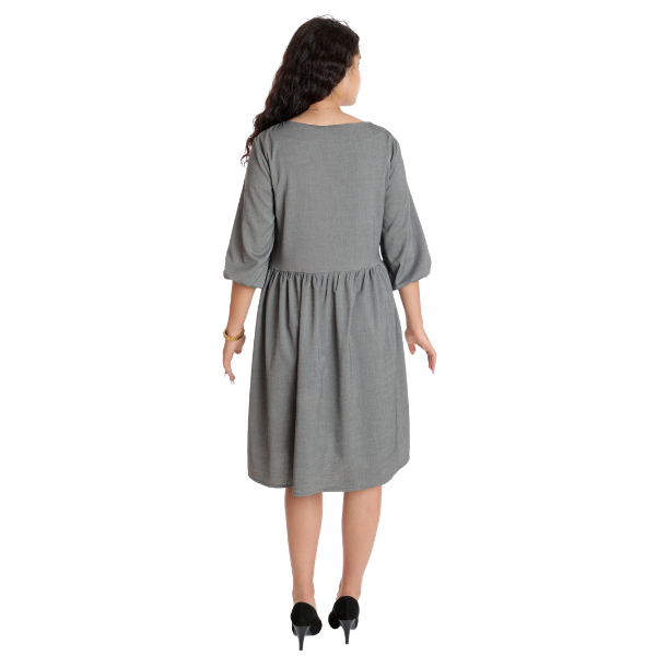 Poza produs Rochie midi cu buzunare ERT24V295 gri, Eranthe | marimea M