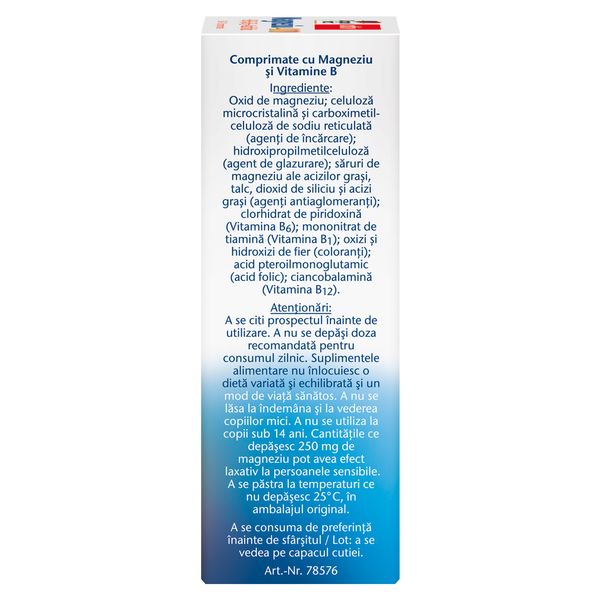 Magneziu 400 mg+Acid folic+Vitamina B1+B6+B12, Doppelherz Aktiv | 30 comprimate + 10 comprimate CADOU — poza produs 4/4