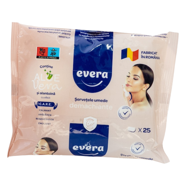 Poza produs Servetele demachiante Evera | 25 bucati