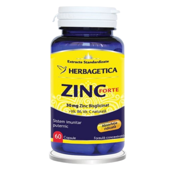 Poza produs Zinc Forte, Herbagetica | 60 capsule