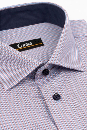 Camasa barbati 24-1917 Regular Fit, bleu/carouri rosu si alb, Gama | marimea 43/44 — poza produs 2/2