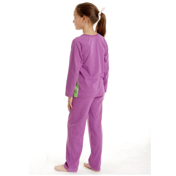 Pijama copii (fete) AP2307 mov lila/vernil, Andana | marimea 34 (7/8 ani) — poza produs 3/3
