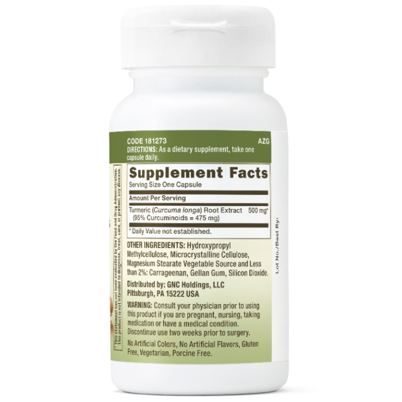 Poza produs GNC Herbal Plus Turmeric Curcumin 500 mg, General Nutrition Corp | 30 capsule