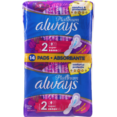 Absorbante Always Platinum Ultra Super, Mărimea 2, P&G | 14 bucati