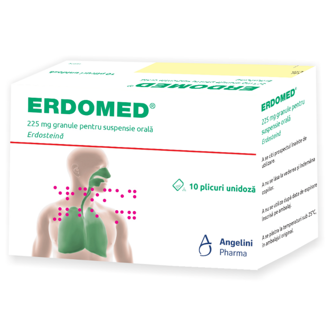 Poza produs Erdomed, 225 mg granule pentru suspensie orală, Angelini | 10 plicuri