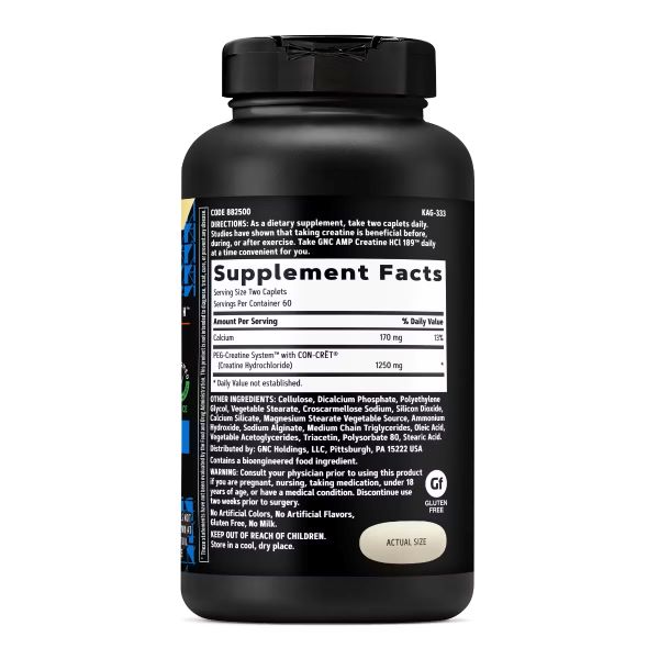 GNC AMP Creatine HCl 189, Creatina Clorhidrat cu Administrare si Absorbtie Rapida | 120 tb — poza produs 5/13