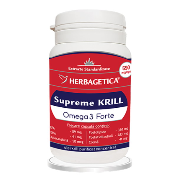 Poza produs Supreme Krill Omega 3 Forte, Herbagetica | 30 capsule
